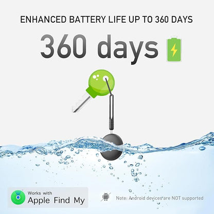 4-Pack Air Tracker Tags: [Apple MFi Certified] Works with Apple Find My (iOS Only) for Worldwide Tracking, Bluetooth Locator with Replaceable Battery for Keys, Pets, Cars, Luggage, Backpacks