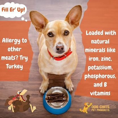 Dog Chits Turkey and Sweet Potato Soft Chew for Dogs - Dog and Puppy Chews | Made in USA | Organic Turkey | All-Natural Treats | Large & Small Breeds | Organic Sweet Potato | 4 oz.