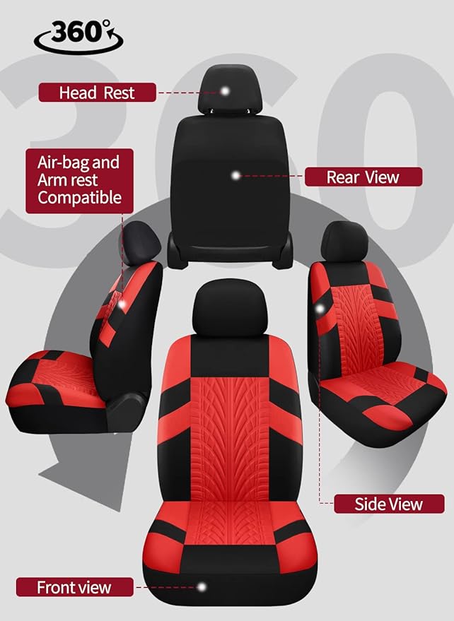 VarCozy Car Seat Covers Front Pair,Universal Cloth for Car,Breathable & Washable SUV, Sedan, Van, Automotive Interior Covers, Airbag Compatible