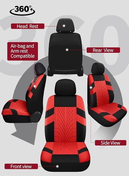 VarCozy Car Seat Covers Front Pair,Universal Cloth for Car,Breathable & Washable SUV, Sedan, Van, Automotive Interior Covers, Airbag Compatible
