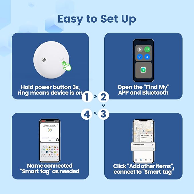 Smart Dog Tracker for Collar, for iOS & Android, Pet Location Tracker with Holder, No Monthly Fee, Real-Time Location Updates, IPX6 Waterproof, 365 Days Battery Life, GPS Dog Tracker, Blue