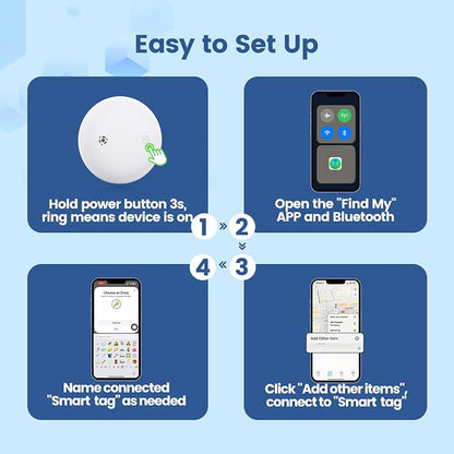 Smart Dog Tracker for Collar, for iOS & Android, Pet Location Tracker with Holder, No Monthly Fee, Real-Time Location Updates, IPX6 Waterproof, 365 Days Battery Life, GPS Dog Tracker, Blue
