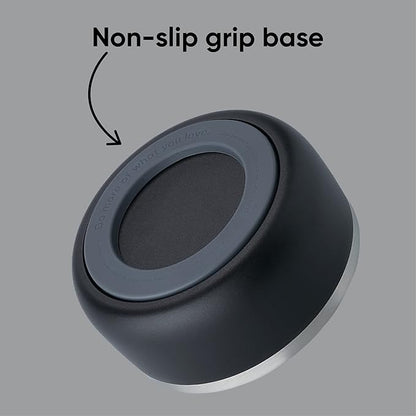 Owala Pet Bowl - Durable Stainless Steel, Food and Water Bowl for Dogs, Cats, and All Pets, Non-Slip Base, 24oz, Black (Very, Very Dark)