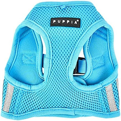Puppia Soft Vest Dog Harness No Choke Step-in Reflective Triple Layered Breathable Mesh for Small and Medium Dog, Sky Blue, Medium