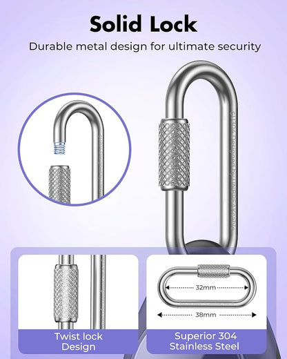 UNBREAKcable for AirTag Holder Case with Professional Carabiner, 4 Pack | Waterproof, Shockproof, Hold Securely, Easy to Install, Protective AirTag Keychain for Pets, Keys, Luggage-4 Trans Colors