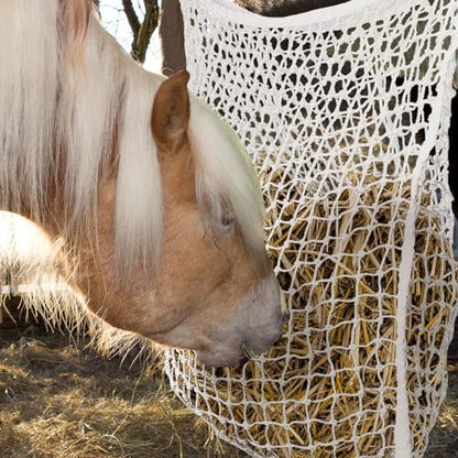 Fabbay 2 Pcs Slow Feed Hay Net for Horses, 24 x 35 Inch Hay Bag, White