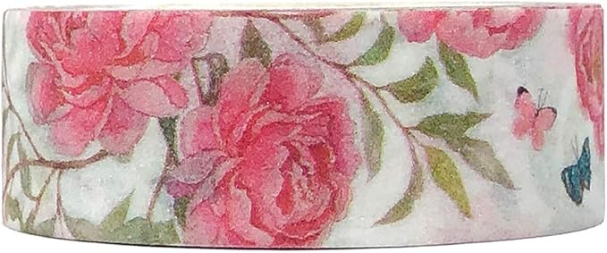 allydrew Washi Masking Tape, 15mm x 5M, Roses