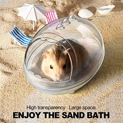 lazYYzal Hamster Bathroom,Hamster Bathtub Box,dust Bath for Hamster,Hamster Sand Bath Container,Hamster Bath,Hamster Bathing Bowl,Transparent Hamster Bathtub Toilet for Hamster Accessories (S)