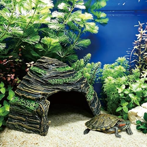 Reptile Hide Cave and Aquarium Tank Accessories Decorations