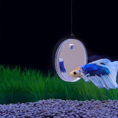 Floating Betta Exercise Mirror for Fish Tank, 5cm/6cm/7cm Round Mirror Special for Betta Fitness