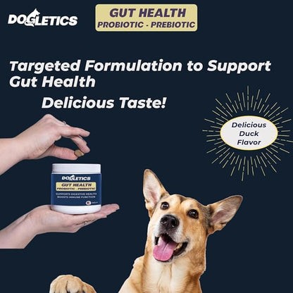 Gut Health Probiotic & Prebiotic - 90ct Support Stomach Microbiome, Prevent Digestive Problems, Reduce Anal Gland Issues, Improve Immune Function and Overall Energy