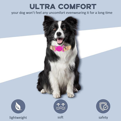 GPS Tracker for Dogs, Mini GPS Cat Tracker, IPX8 Waterproof GPS Trackers for Cats with Holder, No Monthly Fee, Work with Apple Find My(iOS Only), Smart Trackers for Dogs-YGPink-4