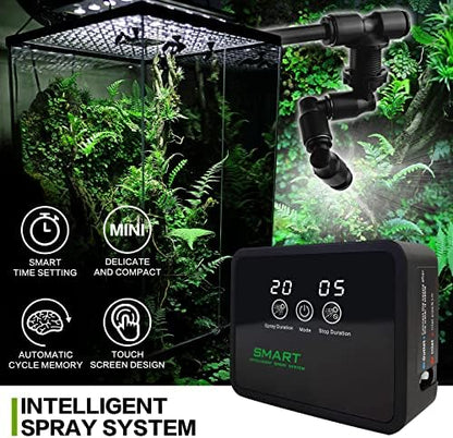 MYGIIKAKA Reptile Fogger Automatic Reptile Mister Fogger for Terrarium, Timed Terrariums Humidifiers for Chameleon/Lizard/Snake/Turtle/Frog