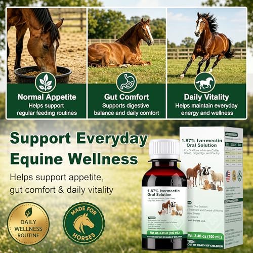 Internal Gut Cleanse for Horses – Gentle Liquid Digestive Support for Equine Comfort & Intestinal Health – Easy-to-Use Formula for All Ages