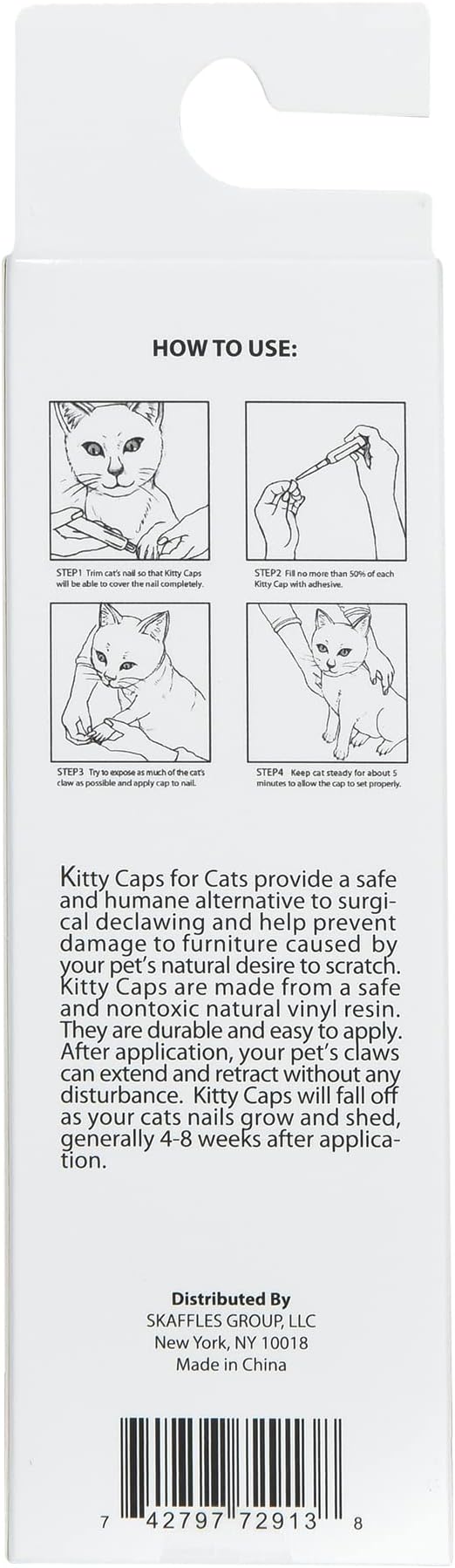 Kitty Caps Nail Caps for Cats, Hot Purple & Hot Pink - Safe, Stylish & Humane Alternative to Declawing Stops Snags & Scratches, Medium (9-13 lbs), 40 Count - 3 Pack