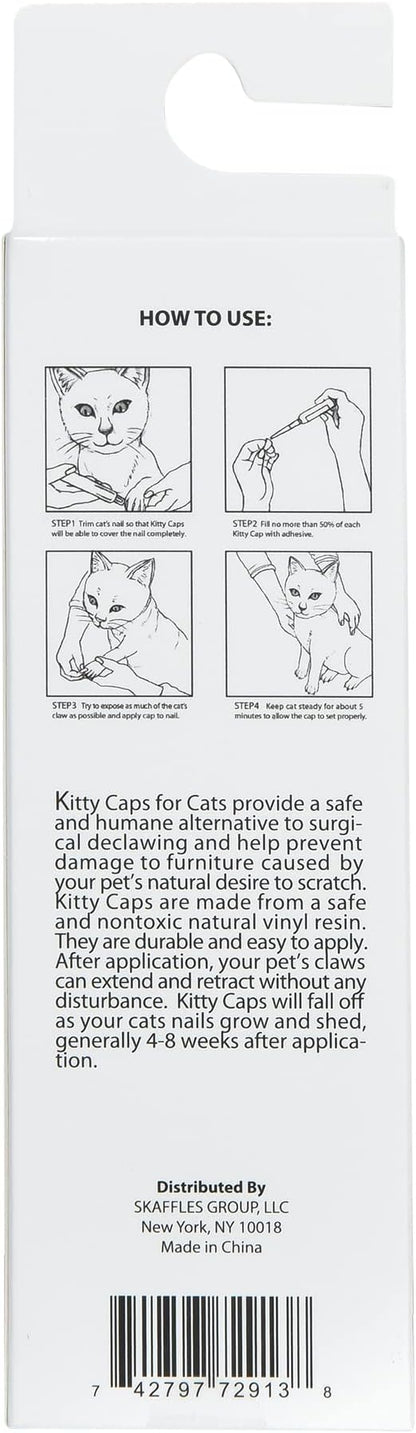 Kitty Caps Nail Caps for Cats, Hot Purple & Hot Pink - Safe, Stylish & Humane Alternative to Declawing Stops Snags & Scratches, Medium (9-13 lbs), 40 Count - 3 Pack
