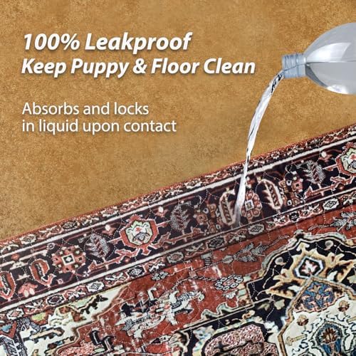 nunubaby Washable Pee Pads for Dogs, Stylish, Non-Slip and Leak-Proof Pee Pads. Reusable Potty Pads for Dogs for Crates and Floors.(Red/Rect,72" x72" )