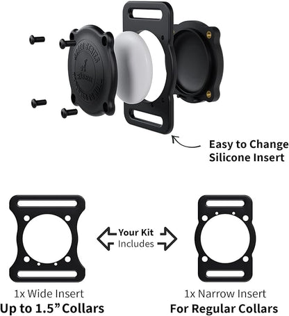 SÄKER IP68 Waterproof The Safest AirTag Dog Collar Holder, Dustproof, Ultra-Durable, Fits Up to 1.5" Collars | Will Not Damage Your Collar | Perfect Way to GPS Track Your Dog | Designed in Montreal