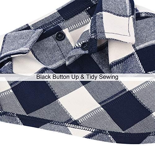 Dog Plaid Shirt for Large Dogs Snap Collared T-Shirt Clothes Blue#1-4XL