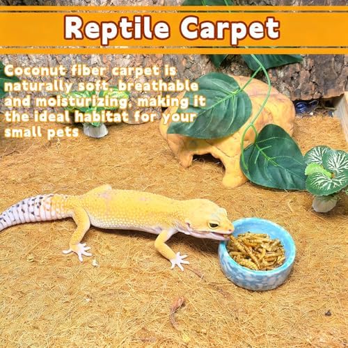 Hamiledyi 78.7x11.8in Reptile Carpet Coconut Fiber Substrate Large Snake Bedding Coco Liner Roll Mat for Bearded Dragon Tortoise Lizard Habitat Pad Garden Decoration
