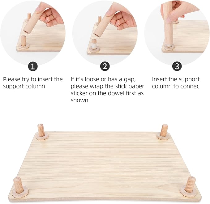 Niteangel Hamster Play Wooden Platform for Dwarf Syrian Hamsters Gerbils Mice Degus or Other Small Pets (11.8 L x 8.2 W - 5.9'' Height, Burlywood)