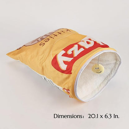 Cat Puppy Toy Sleeping Bag Cute Potato Chip Bag Design Hanging Snack Toy Crinkle Paper Pet Accessories