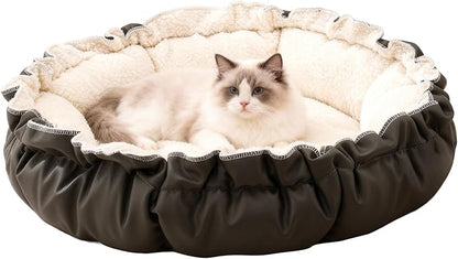 Cat Beds for Indoor Cats,Washable Round Pet Bed for Puppy and Kitty,Super Soft Durable Fabric Pet Beds, Washable Luxury Cat & Dog Bed 20.8inch
