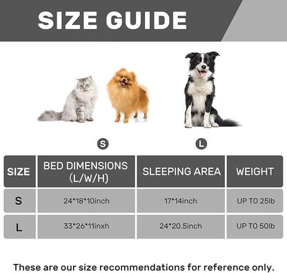 Hollypet Fluffy Dog Cat Bed Pet Couch Beds Plush Soft Warming Washable Puppy Bed for Small Medium Dogs and Large Cats, Pink, 24" L x 18" W x 10" Th