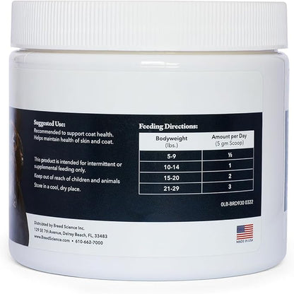 Skin and Coat Supplement Powder for Small Dogs- Anti Allergy Treatment and Itching Relief- with Vitamins A, E and Biotin - Care Products and Shedding Control Supplements for Itchy Pets