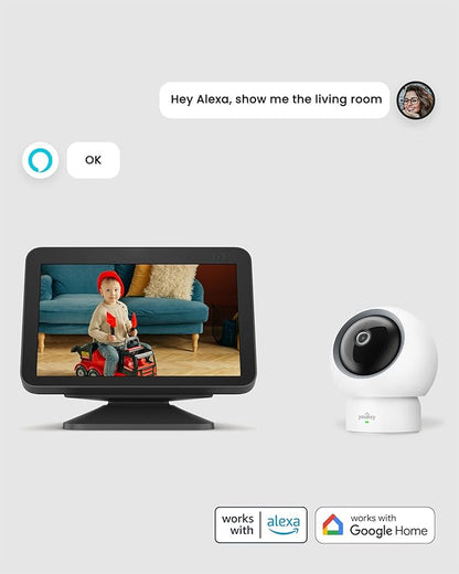youkey 2.5K HD Indoor Pet Camera, Two-Way Audio Chat to Your Pets, 360° AI Pet Tracking, Privacy Mode, No Monthly Fees, Pet/Human Detection, Night Vision, WiFi 6（2.4GHz & 5GHz）