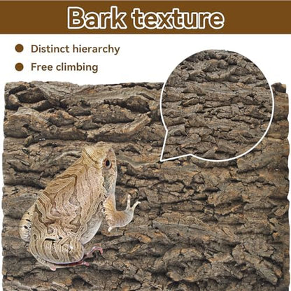 4PCS Reptile Cork Bark Mat,15.74 x 11.81 Inch Natural Cork Wood Terrarium Background Bearded Dragon Tank Bark Backdrop Wall Decor for Lizard Gecko Chameleon Tortoise Snake Spider Frog