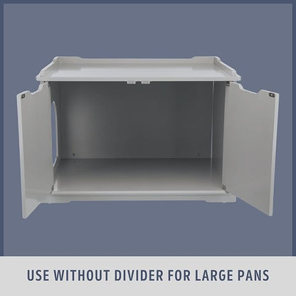 Trixie XL Furniture Litter Box Enclosure (Espresso Brown), Hidden Litter Box for Cats with Openings on Either Ends & Large Ventilations Slots, Double Doors for Easy Cleaning, Removable Divider