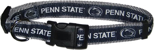 Pets First Collegiate PET Collar NEW VERSION Penn State Nittany Lions Dog Collar, Size Small. Best Sports Team Color for Dogs & Cats. A Shiny & Colorful Dog & Cat Collar Licensed by The NCAA