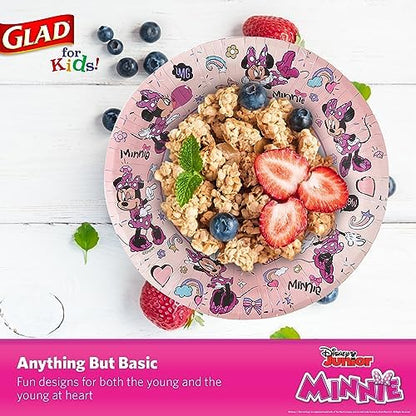Disney Mickey & Friends Paper Plates and Bowls Bundle - 40 Ct 8.5 Inch Plates and 12oz Bowls with Pink Polka Dots