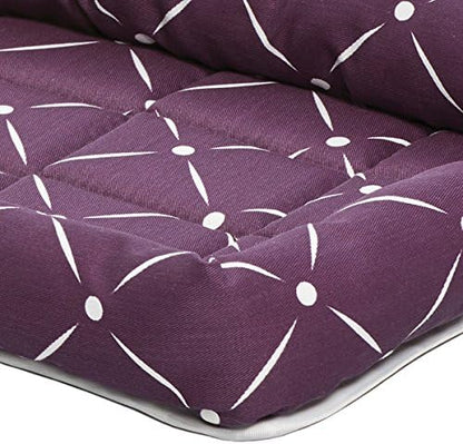 MidWest Homes for Pets 40222-PLD Quiet Time Couture Ashton Bolster Pet Bed, Small Dog/22, Plum & White Diamond Pattern