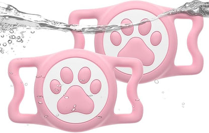 IP68 Waterproof Dog AirTag Holder for Dog Collar, Soft, Stretchy Silicone | Full-Body Protection, Easy Tool-Free Installation, Quiet, No-Dangle Fit, Lightweight, Fits Dog & Cat Collars of All Widths