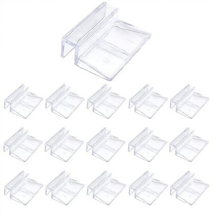16 PCS 8mm Acrylic Aquarium Cover Clip, Clear Fish Tank Glass Cover Clip Support Holder Universal Lid Clips for Rimless Aquariums