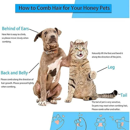 Generic Pink Cat grooming brush, Pet hair brush with Massage Particles, Self Cleaning Dematting Comb for Dogs and Cats, Easy to Use, Ergonomic Handle Design