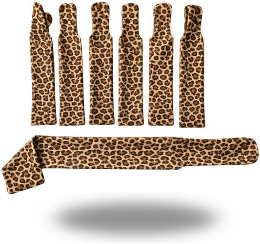 Ranch Hand -Horse Mane and Tail Bag Set, 7 Piece Lycra Hair Protection Bundle for Horses, Includes 6 Mane Bags and 1 Tail Bag — Durable, Stretch Lycra Protection (Leopard)
