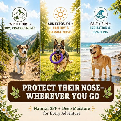 Natural Dog Company Snout Soother Dog Nose Balm – Moisturizer for Dry Crusty Noses, Summer Care for Outdoor Dogs, Hot Weather, Beach Days & Walks with Coconut Oil & Shea Butter, 2 oz Tin