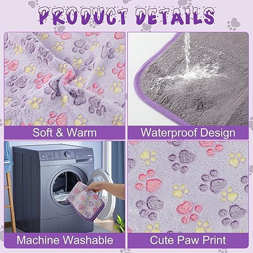 YUEPET Guinea Pig Blankets 3 Pack, Waterproof-Backed Fleece Liners, S