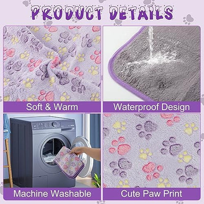 YUEPET Guinea Pig Blankets 3 Pack, Waterproof-Backed Fleece Liners, S