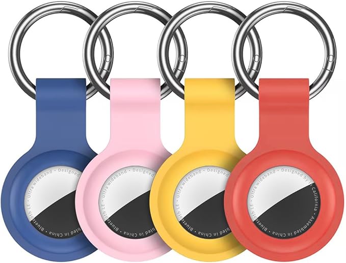 Compatible with AirTag Holder Case Keychain 4 Pack,for AirTag 2nd & 1st Generation Key Chain Ring Case Cover for Air Tag Holder GPS Tracker Air Tag 2nd gen Finders Air Tagholder for Kids,Bags,Luggages