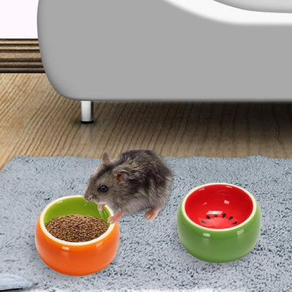 Hamiledyi 2PCS Hamster Bowl Ceramic Food Water Feeding Dish for Gerbil Mouse Rat Hedgehog Sugar Glider