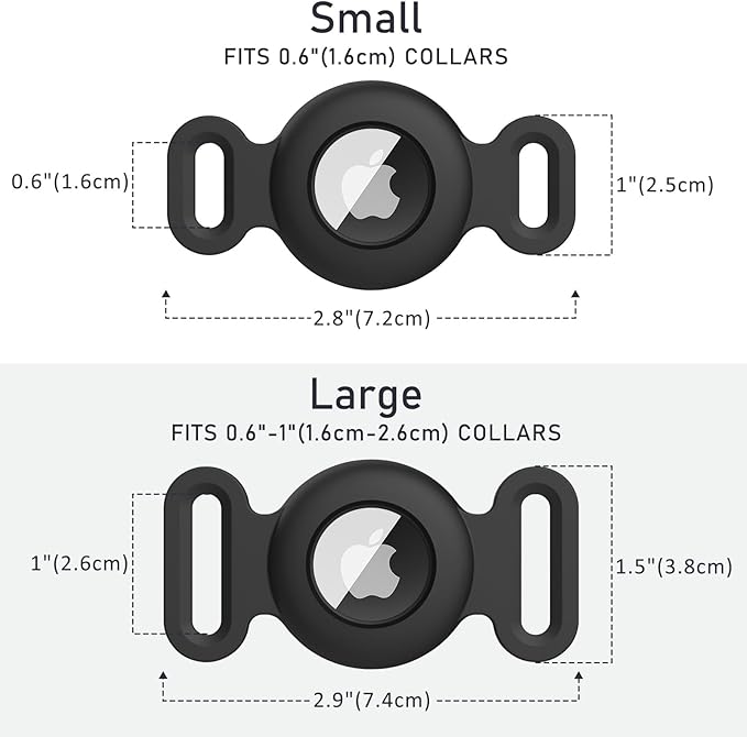 Vancle at Case for Dog Collar, Waterproof Apple Air Tag Protective Holder GPS Tracking Finder for Pet, Silicone Case for Dog Collar Cat Loop Holder Pet Accessories