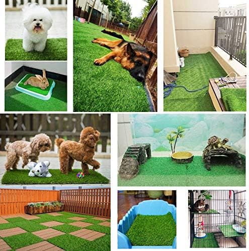 PINVNBY 4 Pcs Chicken Nesting Box Pads,12"x12" Washable Artificial Grass Rug Carpet Fake Grass Synthetic Turf Mat for Chicken Coop Pet Garden Lawn Indoor Outdoor