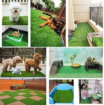 PINVNBY 4 Pcs Chicken Nesting Box Pads,12"x12" Washable Artificial Grass Rug Carpet Fake Grass Synthetic Turf Mat for Chicken Coop Pet Garden Lawn Indoor Outdoor