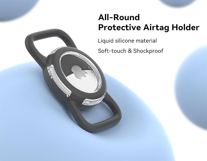 Waterproof AirTag Holder for Dog Collar, Soft Slide-On Dog AirTag Holder | Full-Body Protection, No-Dangle Fit, Ultra-Durable, Lightweight, Tool-Free Installation, Clear Cover, Fits Dog & Cat Collars