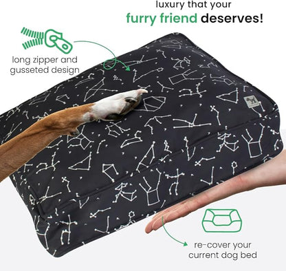 Molly Mutt Small Dog Bed Cover -Rocketman Print - Measures 22”x27”x5’’ - 100% Cotton - Durable - Breathable - Sustainable - Machine Washable Dog Bed Cover