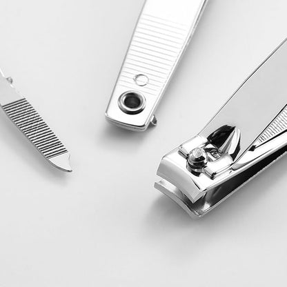 4 Pcs Nail Clippers for Fingernails and Tonenail by QLL - Swing Out Nail Cleaner/File - Sharpest Stainless Steel Clipper - Wide Easy Press Lever - Nail Cutter